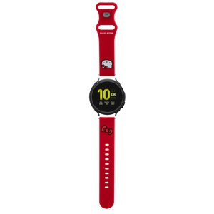 Hello Kitty - silikónový remienok s motívom Kitty hlavičky pre Samsung Watch 4 / 5, Huawei Watch GT 3 (42 mm) / GT 3 Pro (43 mm) – červený KF2345699