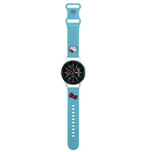 Hello Kitty - silikónový remienok s motívom Kitty hlavičky pre Samsung Watch (46 mm) / Watch 3, Huawei Watch GT 2 / GT 3 (46 mm) – modrý KF2345704