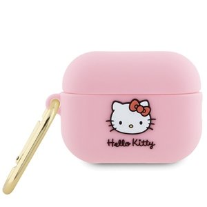 Hello Kitty Silicone 3D Kitty Head puzdro pre Apple AirPods Pro 2 – ružové KF2345707