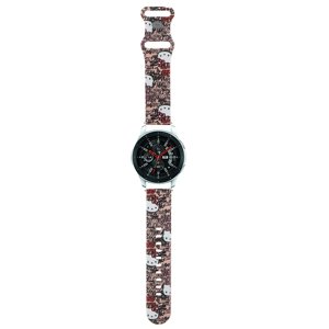 Hello Kitty - silikónový remienok s motívom štítkov a graffiti pre Samsung Watch (46 mm) / Watch 3, Huawei Watch GT 2 / GT 3 (46 mm) – ružový KF23457…