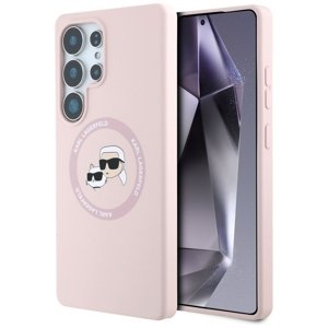 Karl Lagerfeld – Silicone Double Heads silikónový kryt pre Samsung Galaxy S25 Ultra – ružový KF2345912