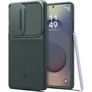 Spigen Optik Armor kryt na Samsung Galaxy S25 Ultra – tmavozelené (Abyss Green) KF2345981