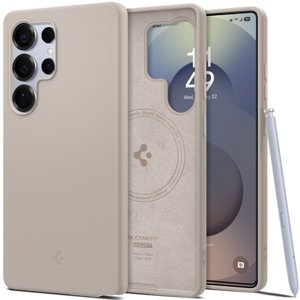 Spigen Silicone Fit MagSafe kryt na Samsung Galaxy S25 Ultra – prírodný titán (Natural Titanium) KF2346343