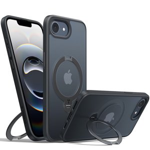 Torras – Ostand Spin Series – kryt s otočným stojanom pre iPhone 16e – čierny KF2346443