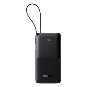 Baseus – Bipow 2 power banka vstavaný USB-C kábel, Type-C, USB, smart displej, 20000mAh, 20W – čierna KF2347116