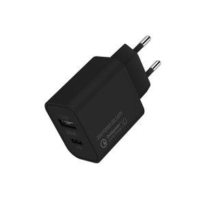 ColorWay sieťová nabíjačka (CW-CHS025QPD-BK) – USB-C PD 3.0, USB QC 3.0, Huawei SCP/FCP, Samsung AFC, 20W, 3A, čierna KF2347537