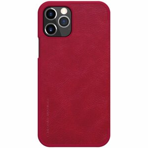 Nillkin Qin Leather otváracie Puzdro - iPhone 12 Pro Max - Červená KF234756