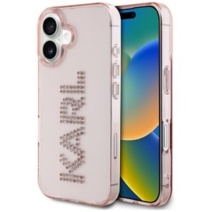 Karl Lagerfeld Karl Lagerfeld - IML Rhinestones obal na iPhone 16 - ružový KF2347940