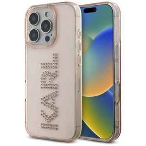Karl Lagerfeld Karl Lagerfeld - IML Rhinestones obal na iPhone 16 Pro - ružový KF2347941