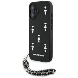 Karl Lagerfeld Karl Lagerfeld - Saffiano kožené puzdro na iPhone 16 - čierny KF2347943