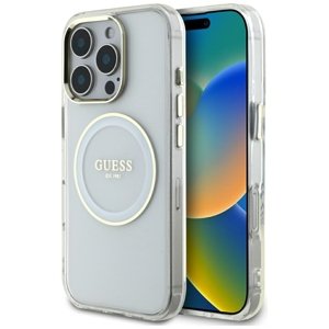 Guess – IML Metal Colored Circle MagSafe – kryt s MagSafe pre iPhone 16 Pro Max – biely KF2348045