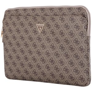 Guess – Computer Sleeve 4G Triangle Logo puzdro na notebook/tablet 14", so zipsom, vreckom, z ekokože – hnedé KF2348056