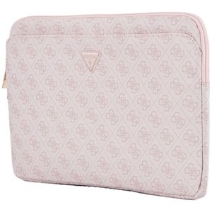 Guess – Computer Sleeve 4G Triangle Logo puzdro na notebook/tablet 14", so zipsom, vreckom, z ekokože – ružové KF2348057