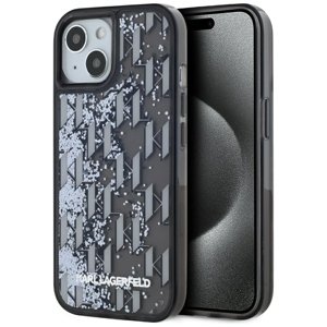 Karl Lagerfeld – Hardcase Liquid Glitter – kryt s trblietkami pre iPhone 15 – Monogram KF2348067