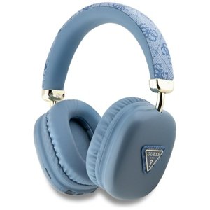 Guess - bezdrôtové slúchadlá 4G Gold Triangle Logo, Bluetooth 5.3, USB-C, AUX, on-ear, 400 mAh, IPX4 - modré KF2348075