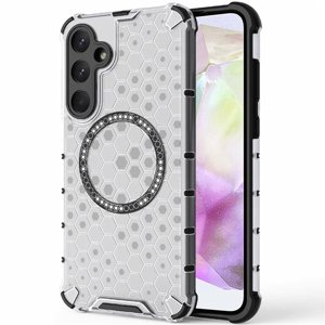 Techsuit – HoneyComb Shield MagSafe – ochranný obal na Samsung Galaxy A35 5G – biely KF2348257