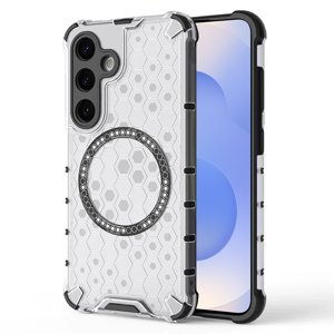 Techsuit – HoneyComb Shield MagSafe – ochranný obal na Samsung Galaxy S25 – biely KF2348265