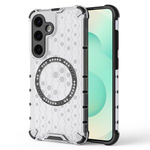 Techsuit – HoneyComb Shield MagSafe – ochranný obal na Samsung Galaxy S25 Plus – biely KF2348267