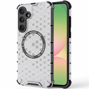 Techsuit – HoneyComb Shield MagSafe – ochranný obal na Samsung Galaxy A56 5G – biely KF2348275