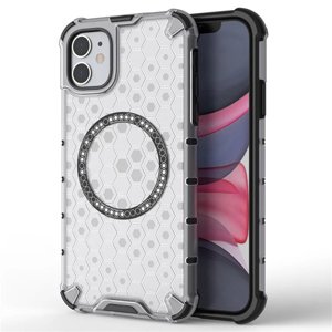 Techsuit – HoneyComb Shield MagSafe – ochranný obal na iPhone 11 – biely KF2348293
