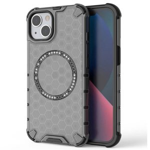 Techsuit – HoneyComb Shield MagSafe – ochranný obal na iPhone 14 – čierny KF2348296