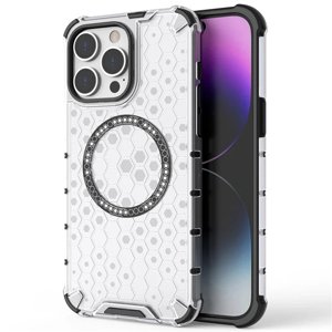 Techsuit – HoneyComb Shield MagSafe – ochranný obal na iPhone 14 Pro – biely KF2348299