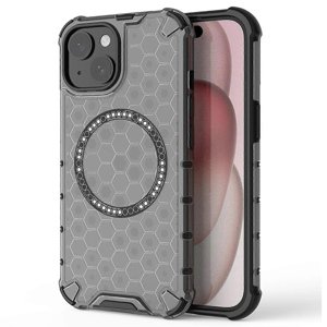 Techsuit – HoneyComb Shield MagSafe – ochranný obal na iPhone 15 – čierny KF2348300