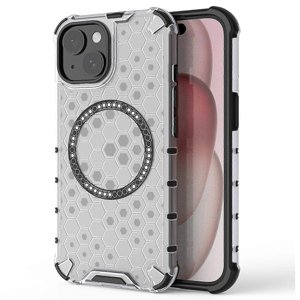 Techsuit – HoneyComb Shield MagSafe – ochranný obal na iPhone 15 – biely KF2348301