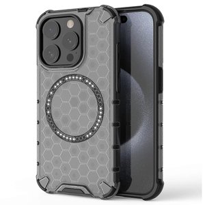 Techsuit – HoneyComb Shield MagSafe – ochranný obal na iPhone 15 Pro Max – čierny KF2348304