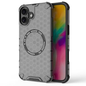 Techsuit – HoneyComb Shield MagSafe – ochranný obal na iPhone 16 – čierny KF2348308