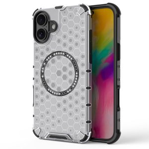 Techsuit – HoneyComb Shield MagSafe – ochranný obal na iPhone 16 – biely KF2348309