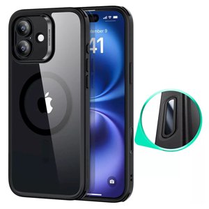 ESR – Classic Hybrid HaloLock puzdro pre iPhone 16 – priehľadné čierne KF2349021