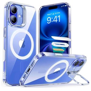 ESR – Classic Hybrid HaloLock puzdro so stojanom pre iPhone 16 – priehľadné KF2349030