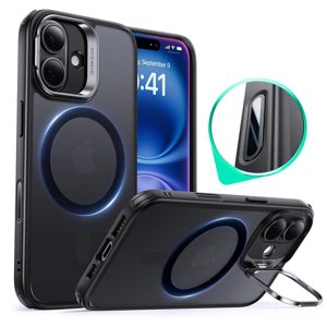 ESR – Classic Hybrid HaloLock puzdro so stojanom pre iPhone 16 – matné čierne KF2349031