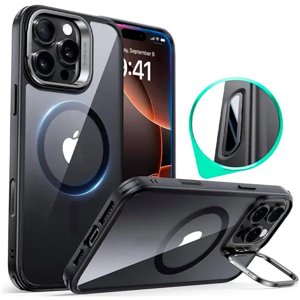 ESR – Classic Hybrid HaloLock puzdro so stojanom pre iPhone 16 Pro Max – priehľadné čierne KF2349038