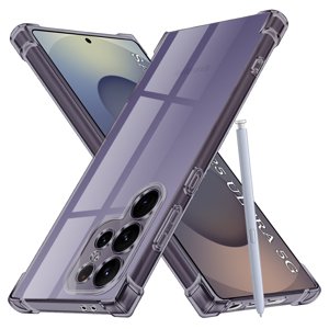 Techsuit - Shockproof Clear Silicone obal pre Samsung Galaxy S25 Ultra - dymovo čierny KF2351374