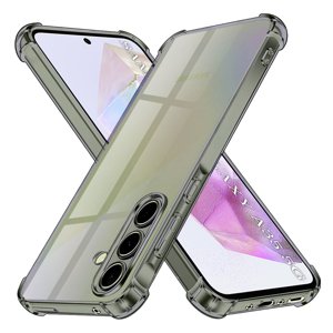 Techsuit - Shockproof Clear Silicone obal pre Samsung Galaxy A35 5G - dymovo čierny KF2351465