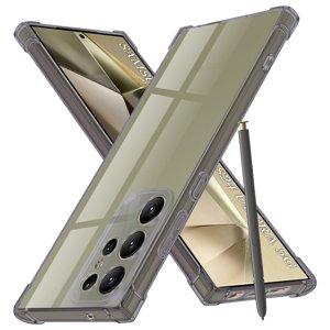 Techsuit - Shockproof Clear Silicone obal pre Samsung Galaxy S24 Ultra - dymovo čierny KF2351471