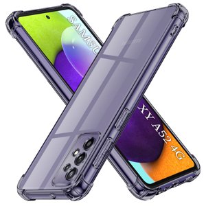 Techsuit - Shockproof Clear Silicone obal pre Samsung Galaxy A52 4G / A52 5G / A52s 5G - dymovo čierny KF2351576