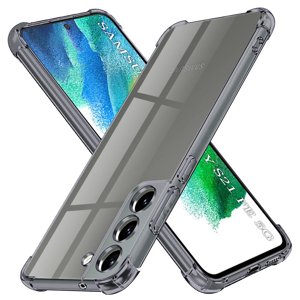 Techsuit - Shockproof Clear Silicone obal pre Samsung Galaxy S21 FE 5G - dymovo čierny KF2351582