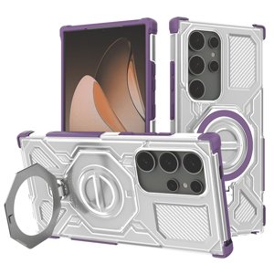 Techsuit - Carbon Shield PRO ochranný obal na Samsung Galaxy S24 Ultra - fialový priehľadný KF2352738