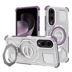 Techsuit - Carbon Shield PRO ochranný obal na Samsung Galaxy S25 Edge - fialový priehľadný KF2352762
