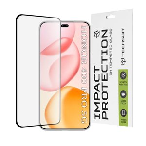 Techsuit - 111D Full Cover / Full Glue Glass / 3D Curved Screen - Honor 400 Pro - Black KF2354124