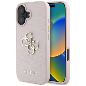 Guess - Hardcase Grained Big 4G Logo Small Classic Logo ochranný obal na iPhone 16 - ružové KF2354571
