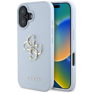 Guess - Hardcase Grained Big 4G Logo Small Classic Logo ochranný obal na iPhone 16 - modré KF2354573