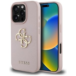Guess - Hardcase Grained Big 4G Logo Small Classic Logo ochranný obal na iPhone 16 Pro - ružové KF2354575