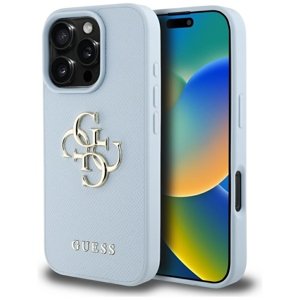 Guess - Hardcase Grained Big 4G Logo Small Classic Logo ochranný obal na iPhone 16 Pro Max - modré KF2354581