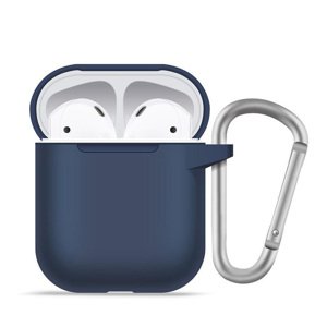 Blueo - Liquid Silicone ochranné puzdro pre AirPods 1 - tmavomodré KF2354637