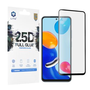 Lito 2.5D FullGlue tvrdené sklo - Xiaomi Redmi Note 11 / Note 11S / Poco M4 pre 4G - Čierna KF238775
