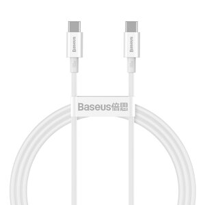 Baseus – dátový kábel Superior Type-C na Type-C, 100 W, 1 m – biely KF239129